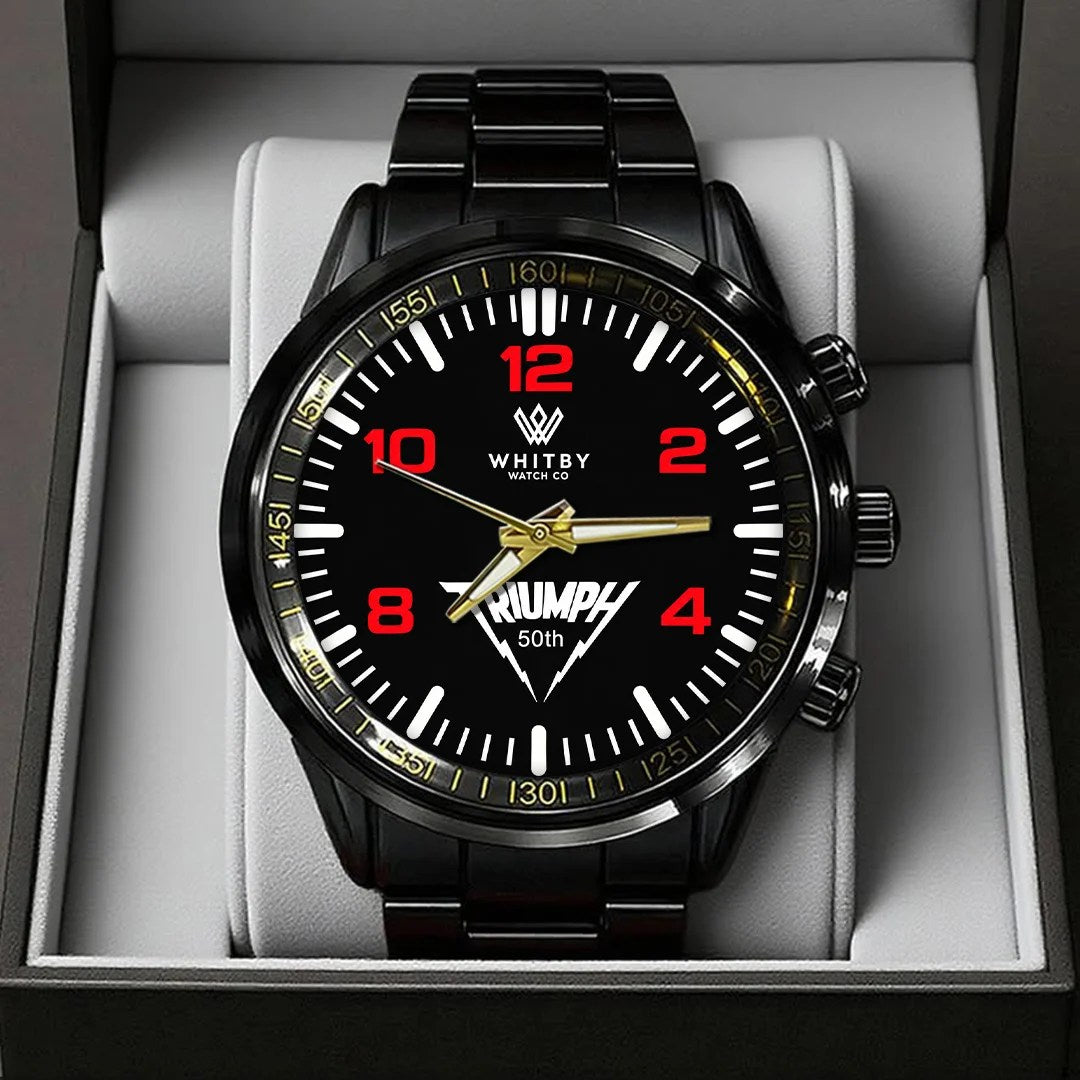 Triumph Band Tour 2026 Black Stainless Steel Watch – TANTN25405
