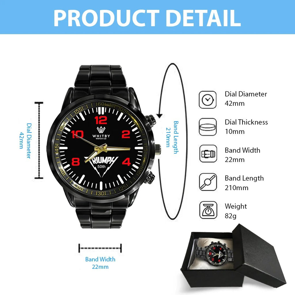 Triumph Band Tour 2026 Black Stainless Steel Watch – TANTN25405