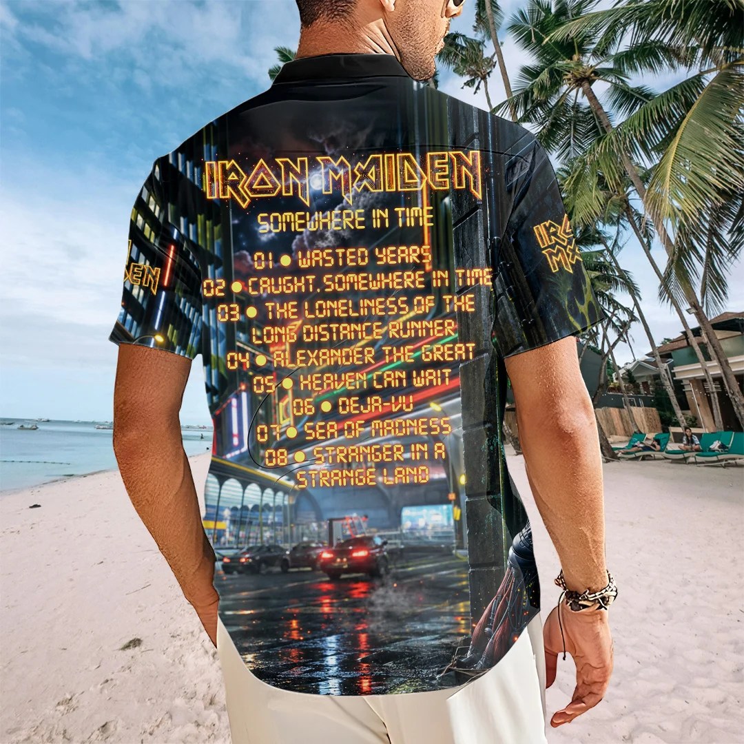 Iron Maiden Somewhere In Time 40th Anniversary Short Sleeve Button-Down Shirt – TANTN25421