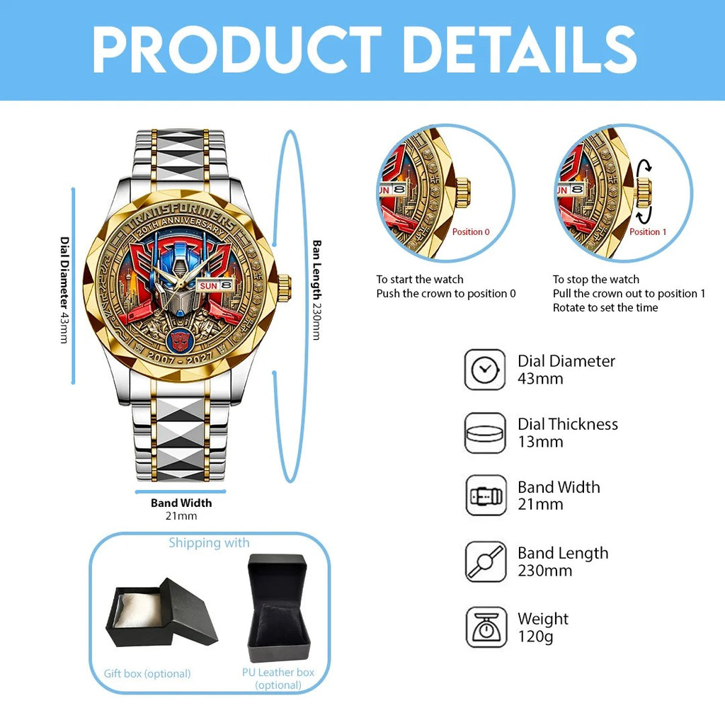 Transformers 20th Anniversary Alloy Luxury Quartz Watch – TANTN25628