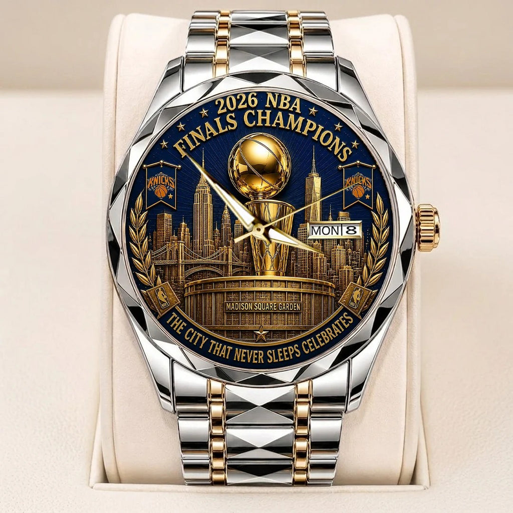 New York Knicks NBA Finals Champions 2026 Alloy Luxury Quartz Watch – TANTN25663
