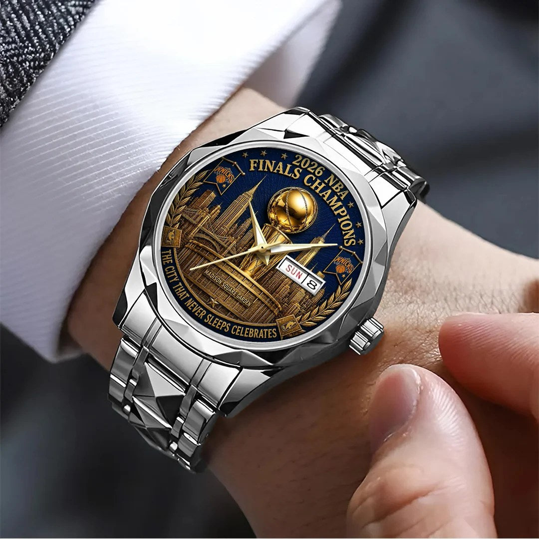 New York Knicks NBA Finals Champions 2026 Alloy Luxury Quartz Watch – TANTN25663