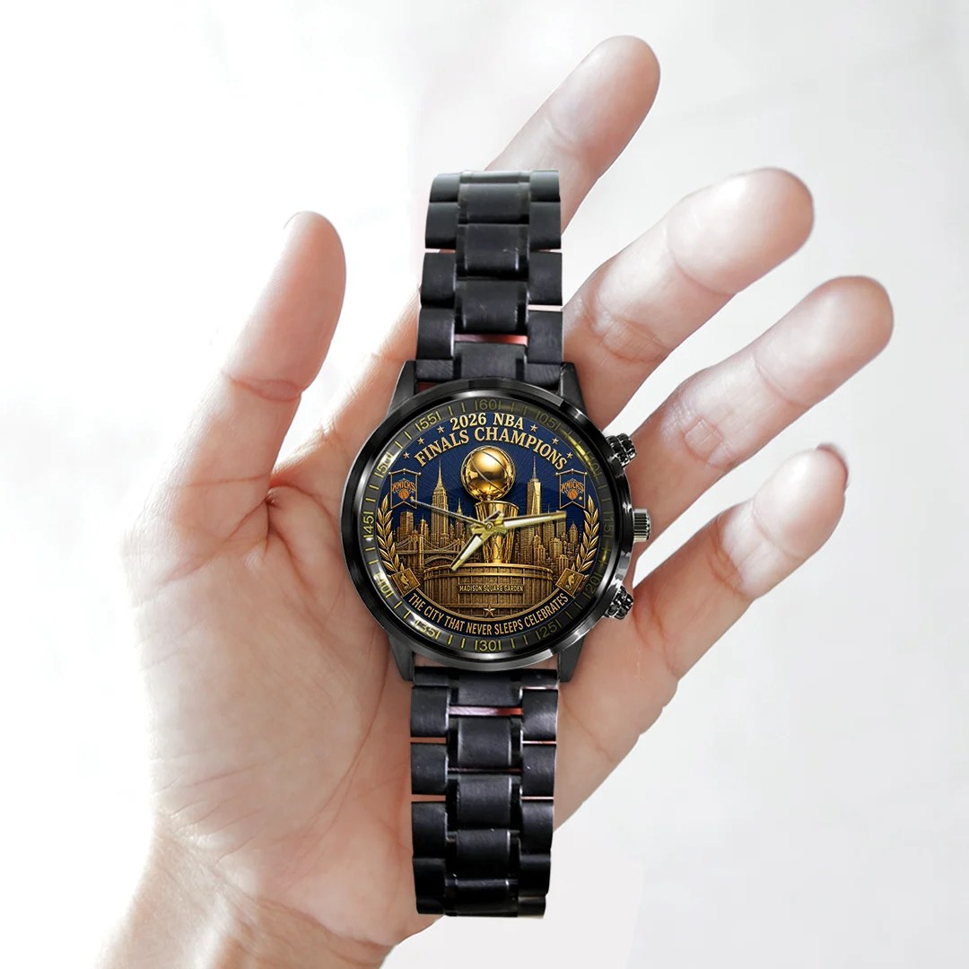 New York Knicks NBA Finals Champions 2026 Black Stainless Steel Watch – TANTN25664