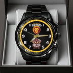 Brisbane Lions 2026 AFL Premiers Black Stainless Steel Watch – TANTN25838