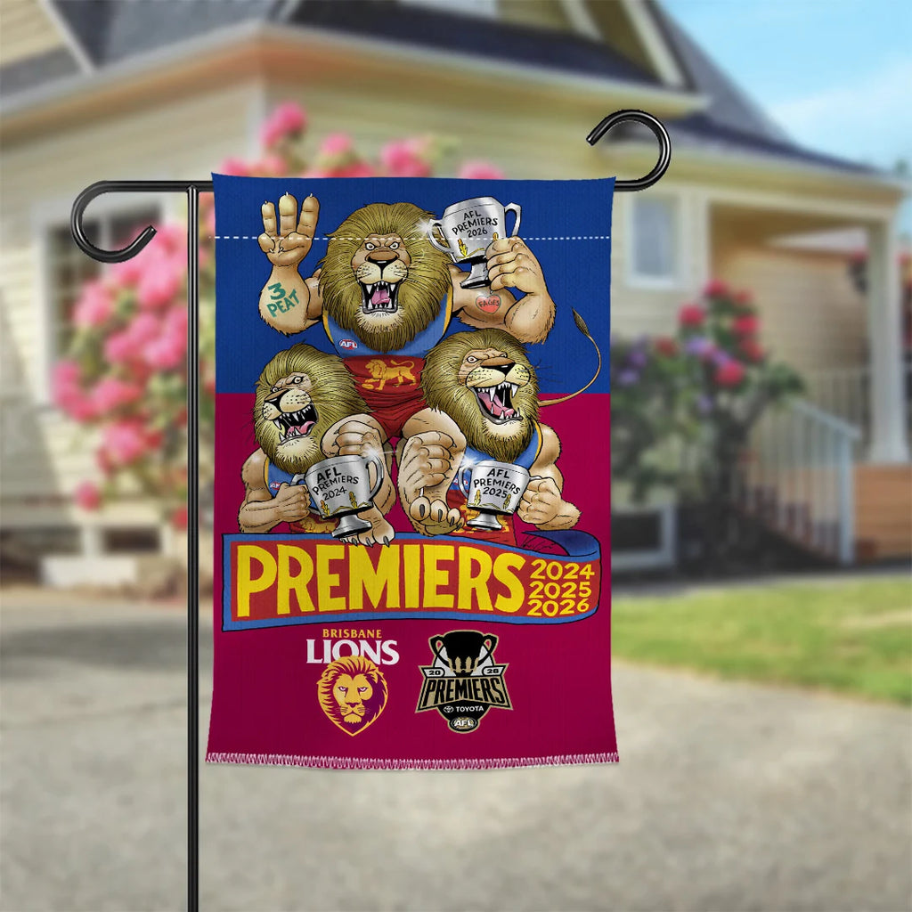 Brisbane Lions 2026 AFL Premiers Double-side Garden Flag – TANTN25871
