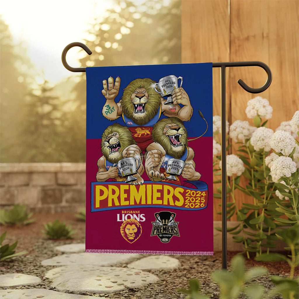 Brisbane Lions 2026 AFL Premiers Double-side Garden Flag – TANTN25871