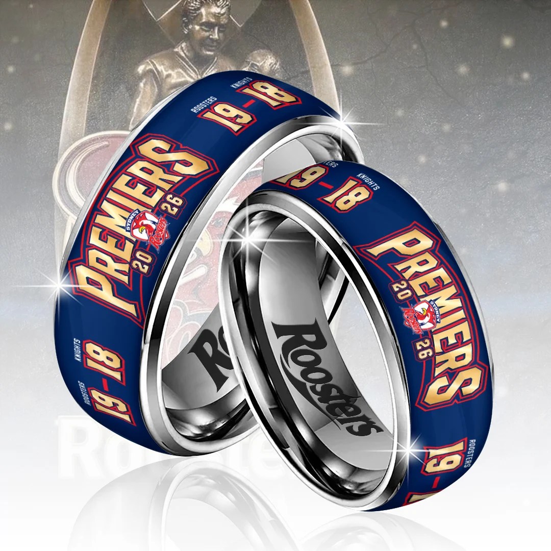 Sydney Roosters 2026 NRL Premiers Custom Alloy Ring – TANTN25945
