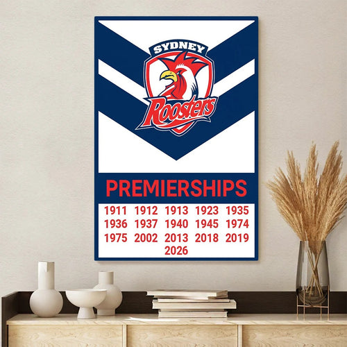 Sydney Roosters 2026 NRL Premiers Canvas With Inner Frame – TANTN25950