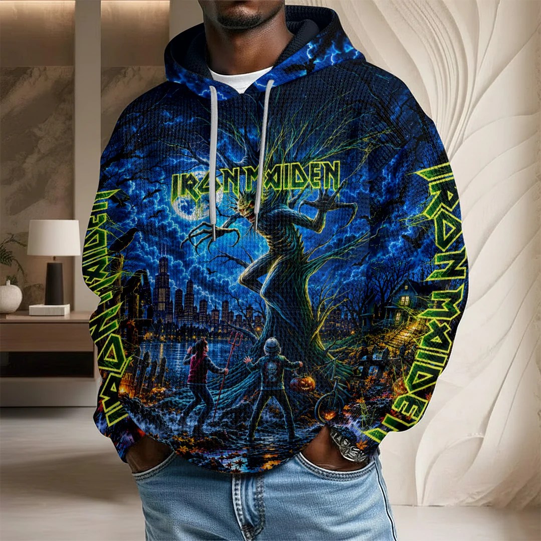 Iron Maiden Fear of the Dark Halloween 3D Unisex Waffle Hoodie – TANTN26006