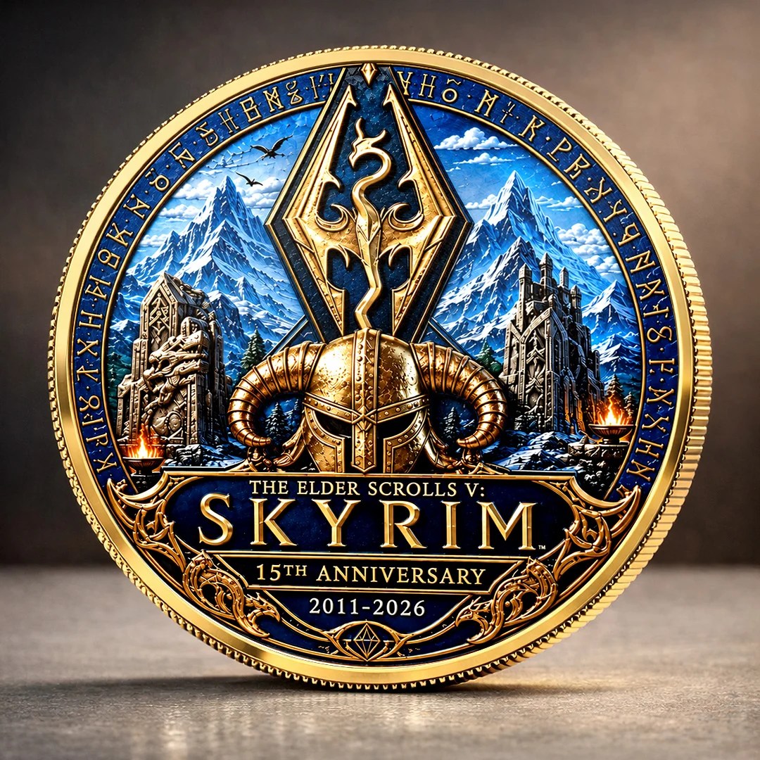 The Elder Scrolls V: Skyrim 15th Anniversary 2026 Commemorative Coin – TANTN26086