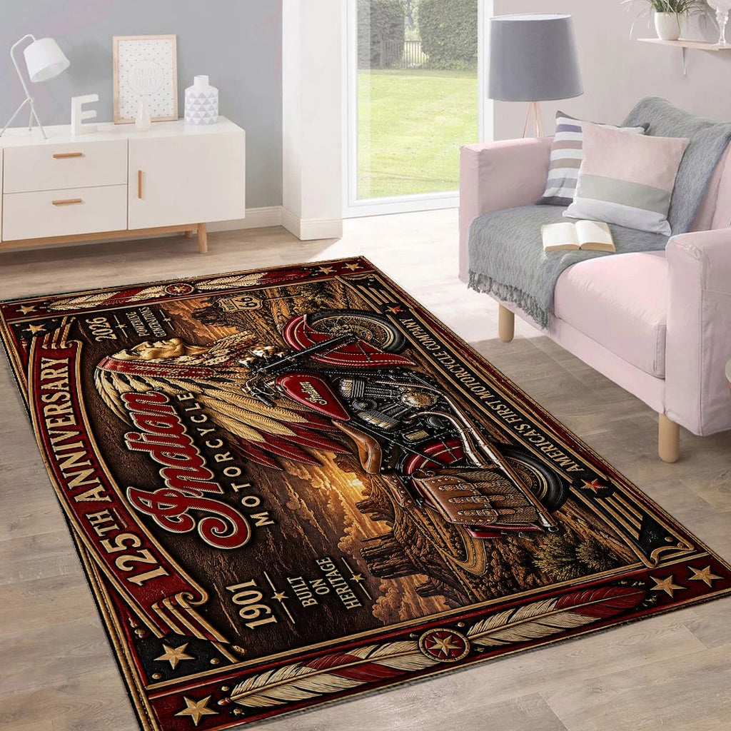 Indian Motorcycle 125th Anniversary 2026 Rectangular Rug – TANTN26249