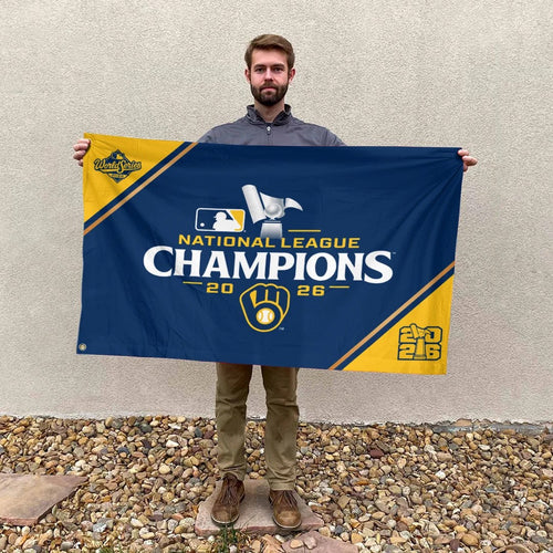 Milwaukee Brewers 2026 National League Champions 3D Double-side House Flag – TANTN26258