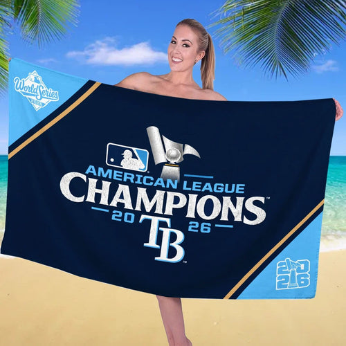 Tampa Bay Rays 2026 American League Champions Rectangle Beach Towel – TANTN26313