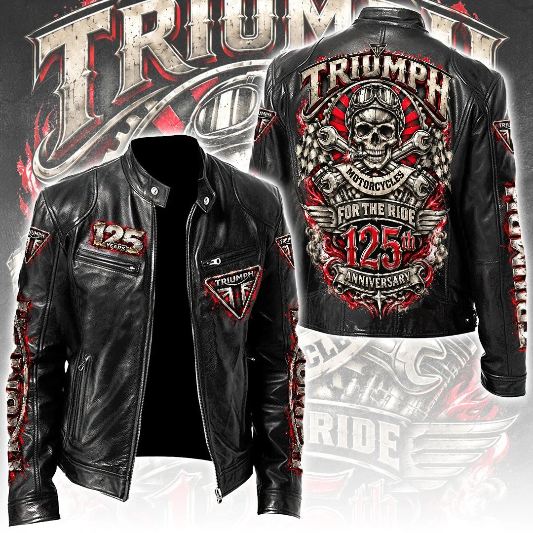 Triumph Motorcycles 125th Anniversary 2027 Motorcycle Leather Jacket – TANTN26323
