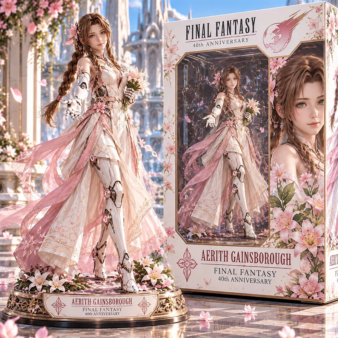 Final Fantasy x Aerith Gainsborough 40th Anniversary 2027 3D Collectible Vinyl Figure – TANTN26354
