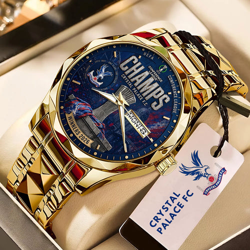 Crystal Palace FC UEFA Conference League Winners 2026 Alloy Luxury Quartz Watch – TMTHU6543