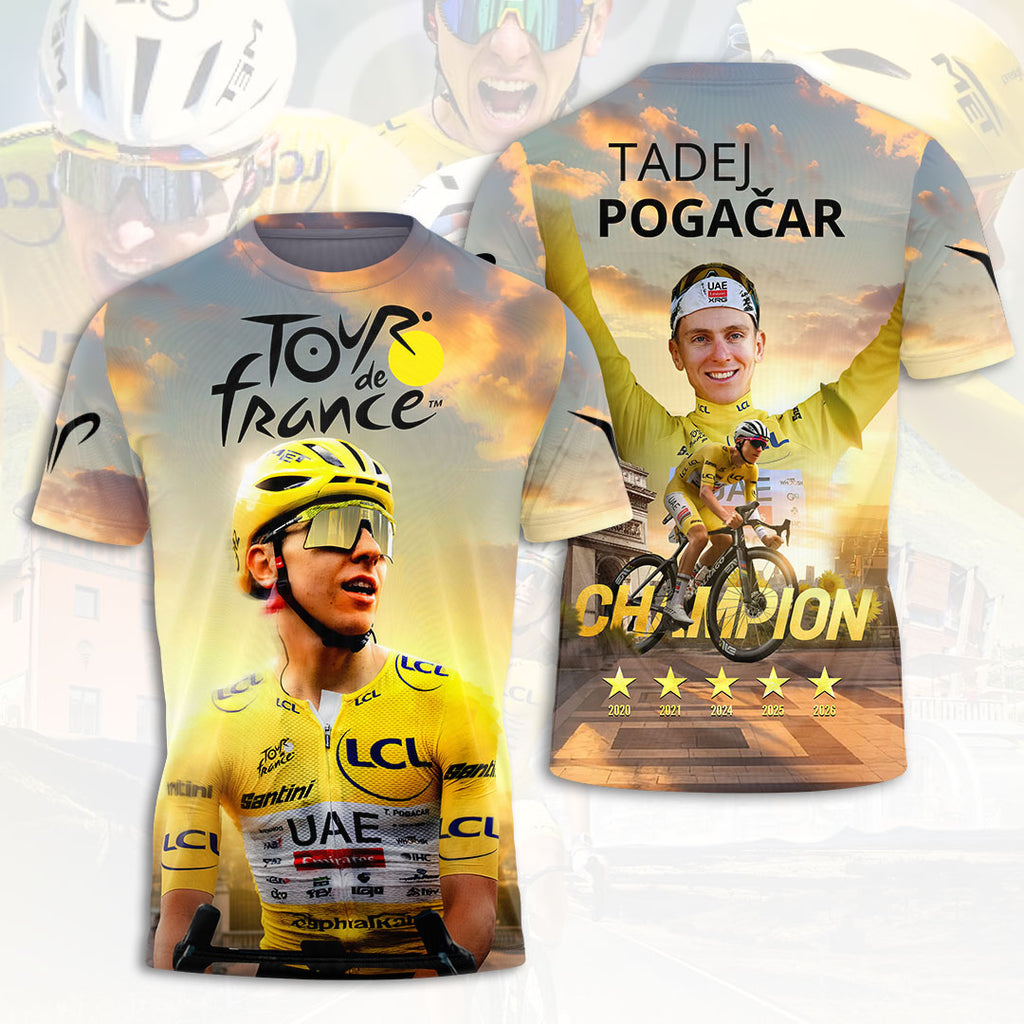 Tadej Pogacar 2026 Tour de France Winner 3D Apparel – HOATT19941