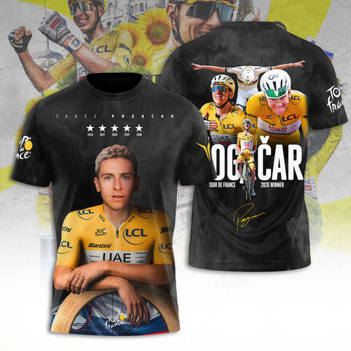 Tadej Pogacar Tour de France Winner 2026 3D Apparel – TANTN24598
