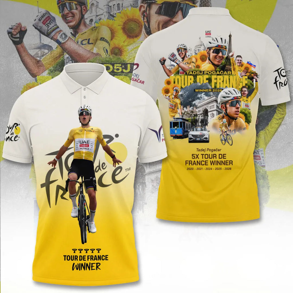 Tadej Pogacar Tour de France Winner 2026 3D Apparel – TANTN24619