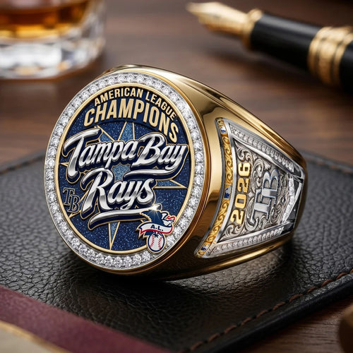 Tampa Bay Rays 2026 American League Champions 3D Engraved Ring – TMTHU10204