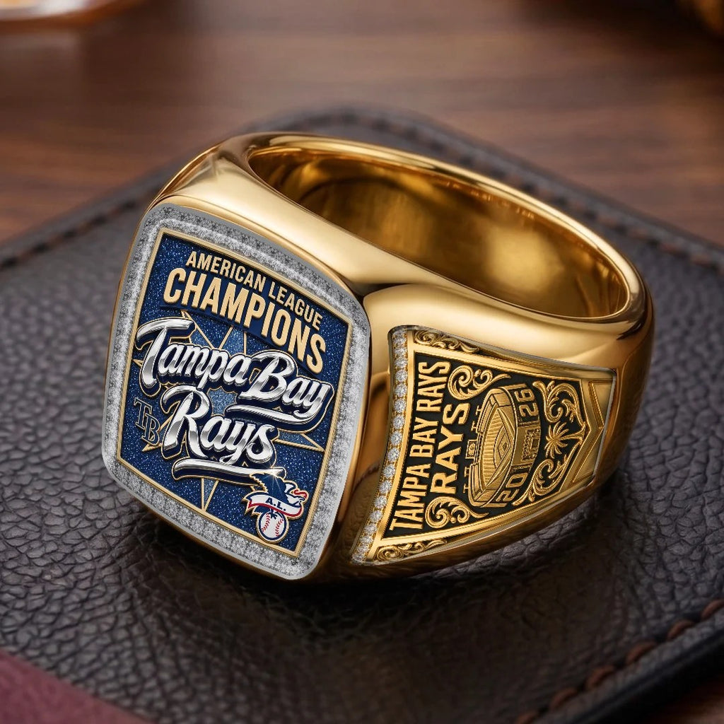 Tampa Bay Rays 2026 American League Champions 3D Engraved Ring – TMTHU10205