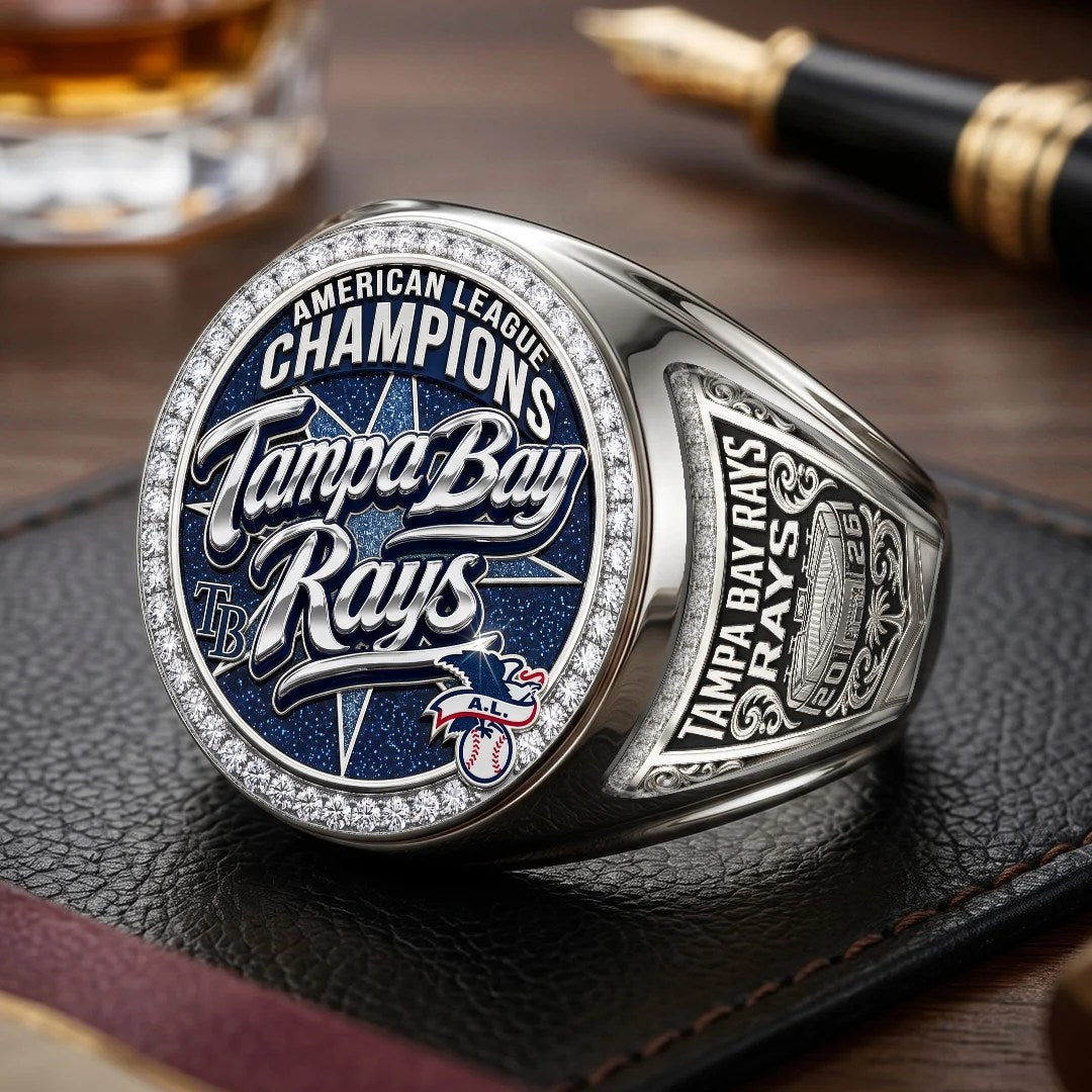 Tampa Bay Rays 2026 American League Champions 3D Engraved Ring – TMTHU10205