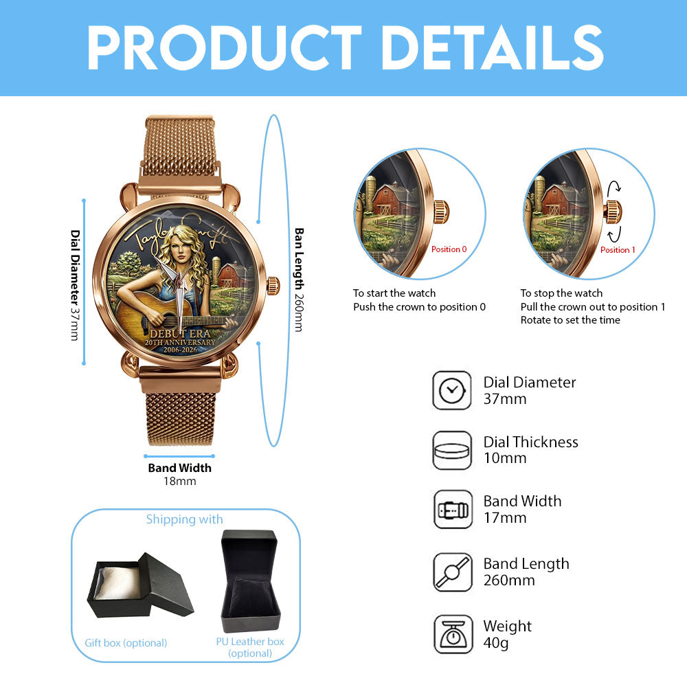 Taylor Swift 20th Anniversary Mesh Strap Quartz Watch – MAITM14493