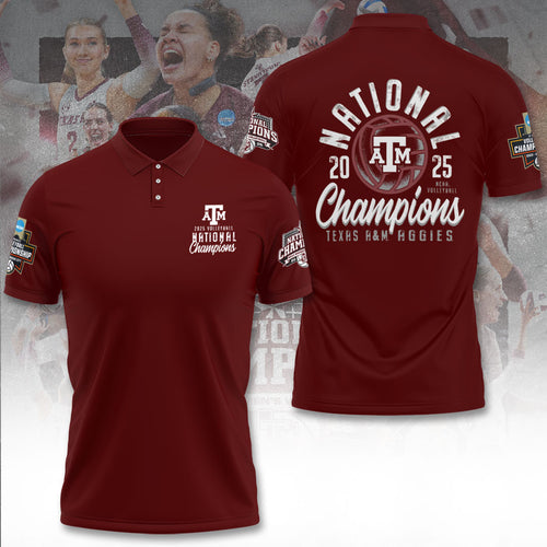 Texas A&M Aggies Women's 2025 Volleyball National Champions 3D Apparel – TANTN19620