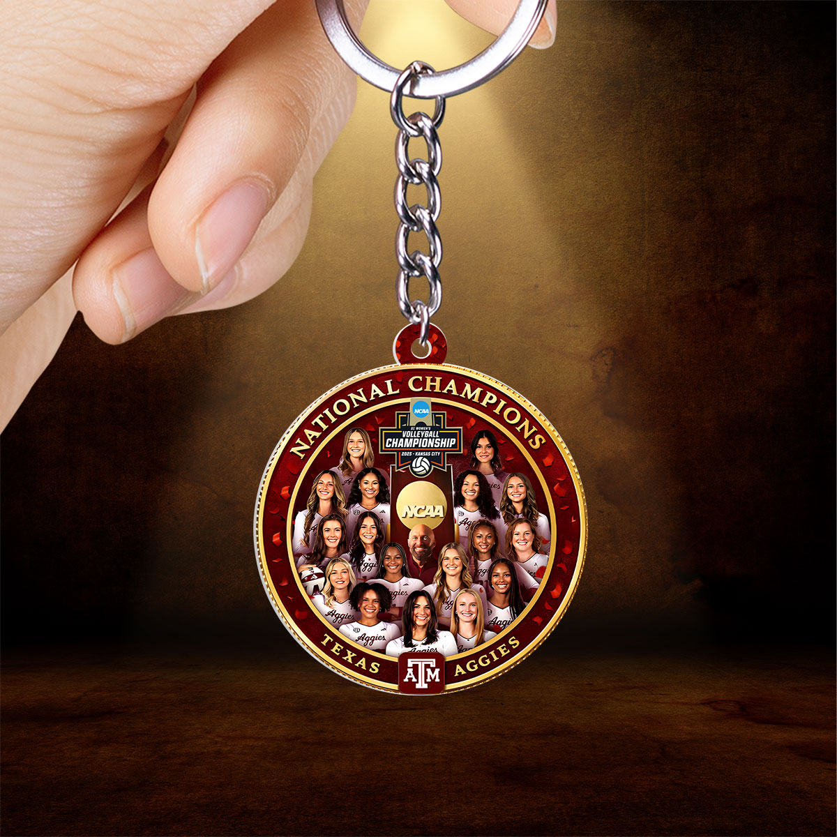 Texas A&M 2025 Women's Volleyball National Champions Custom Shape 2-sided Keychain – HOATT15366