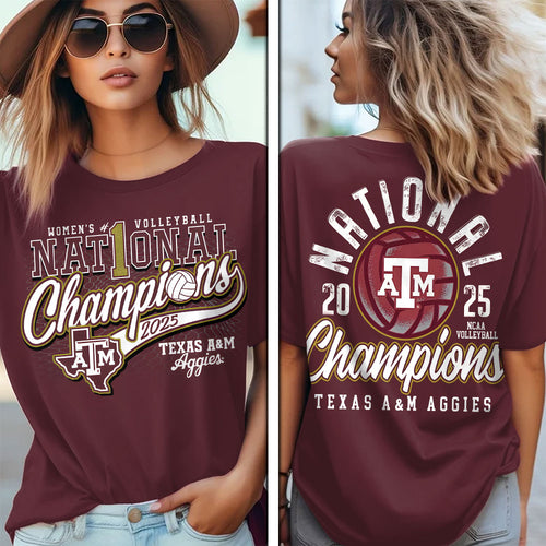Texas A&M Aggies Women's Volleyball 2025 National Champions 3D Apparel – MAITM14179