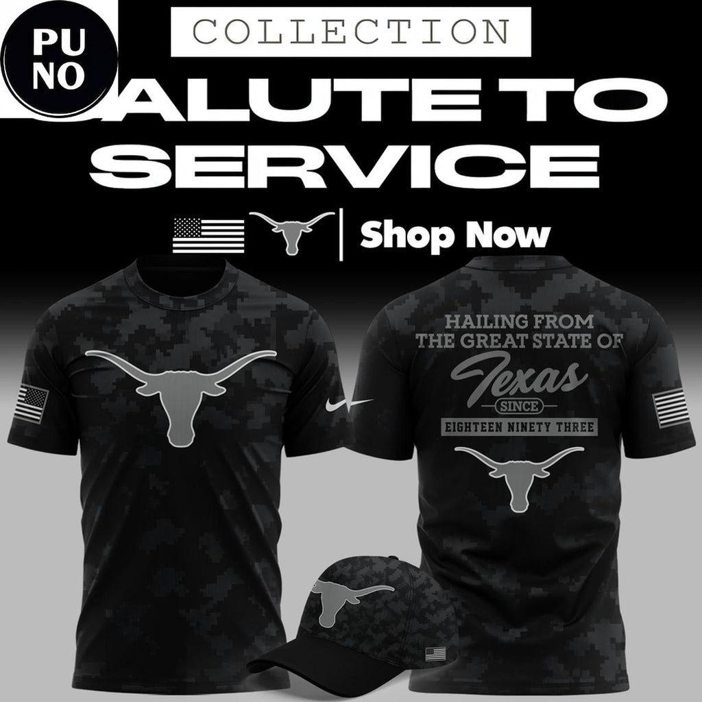 Texas Longhorns 2026 Salute to Service Camo Hoodie T-Shirt