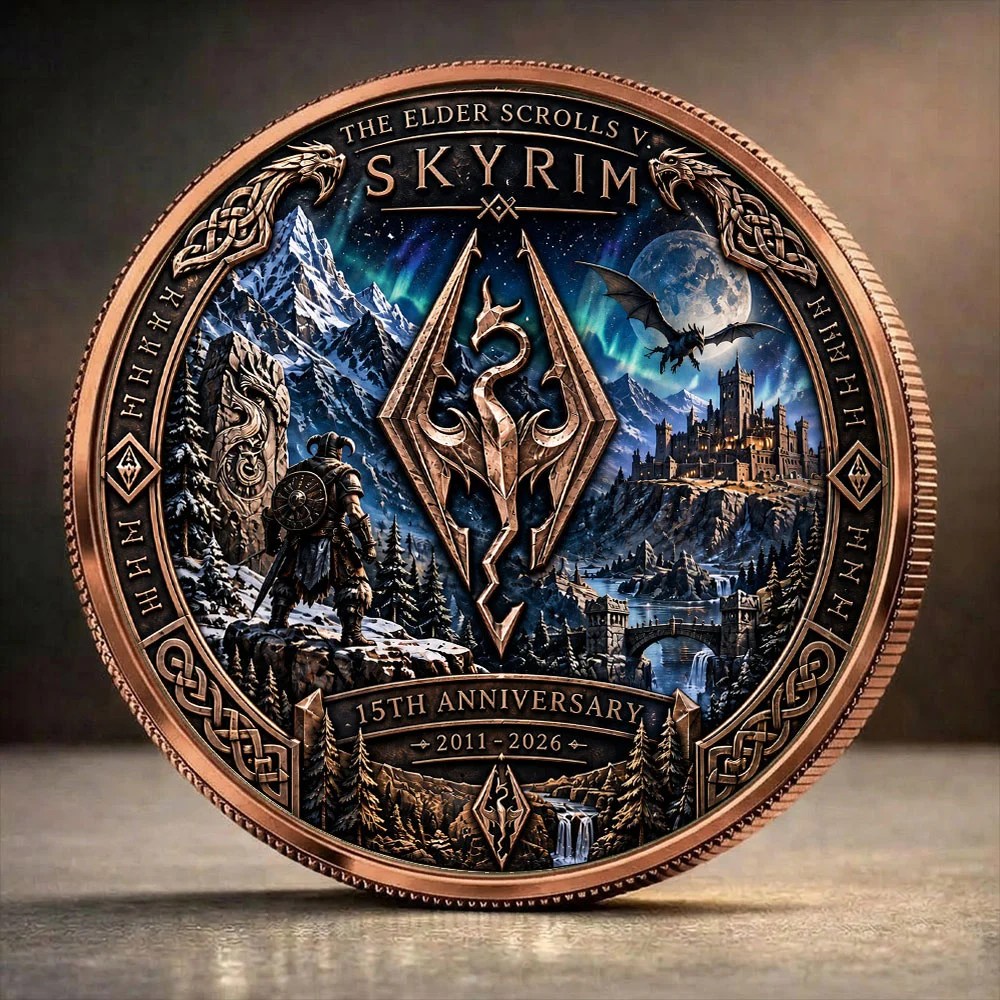 The Elder Scrolls V: Skyrim 15th Anniversary 2026 Commemorative Coin – TANTN26087