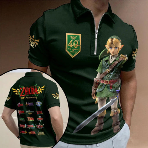 The Legend of Zelda 40th Anniversary Zip Polo Shirt – HOATT26834