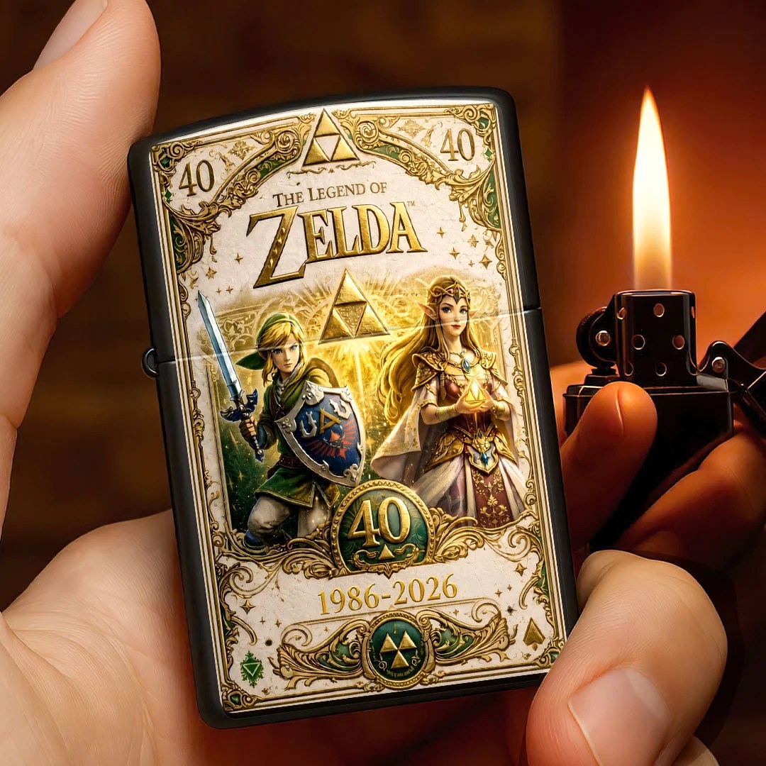 The Legend of Zelda 40th Anniversary Zippo Lighter Case (No Insert) – MAITM15488