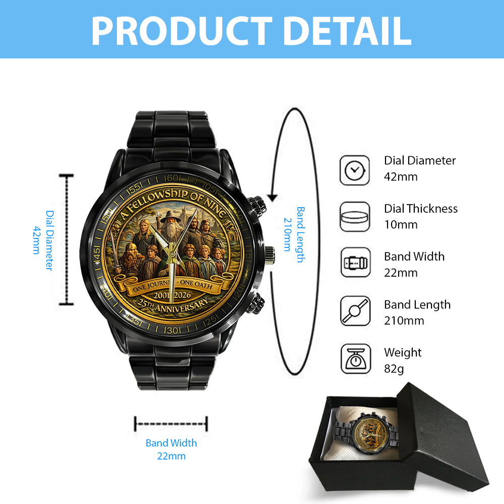 The Lord of the Rings 25th Anniversary Black Stainless Steel Watch – TMTHU3182