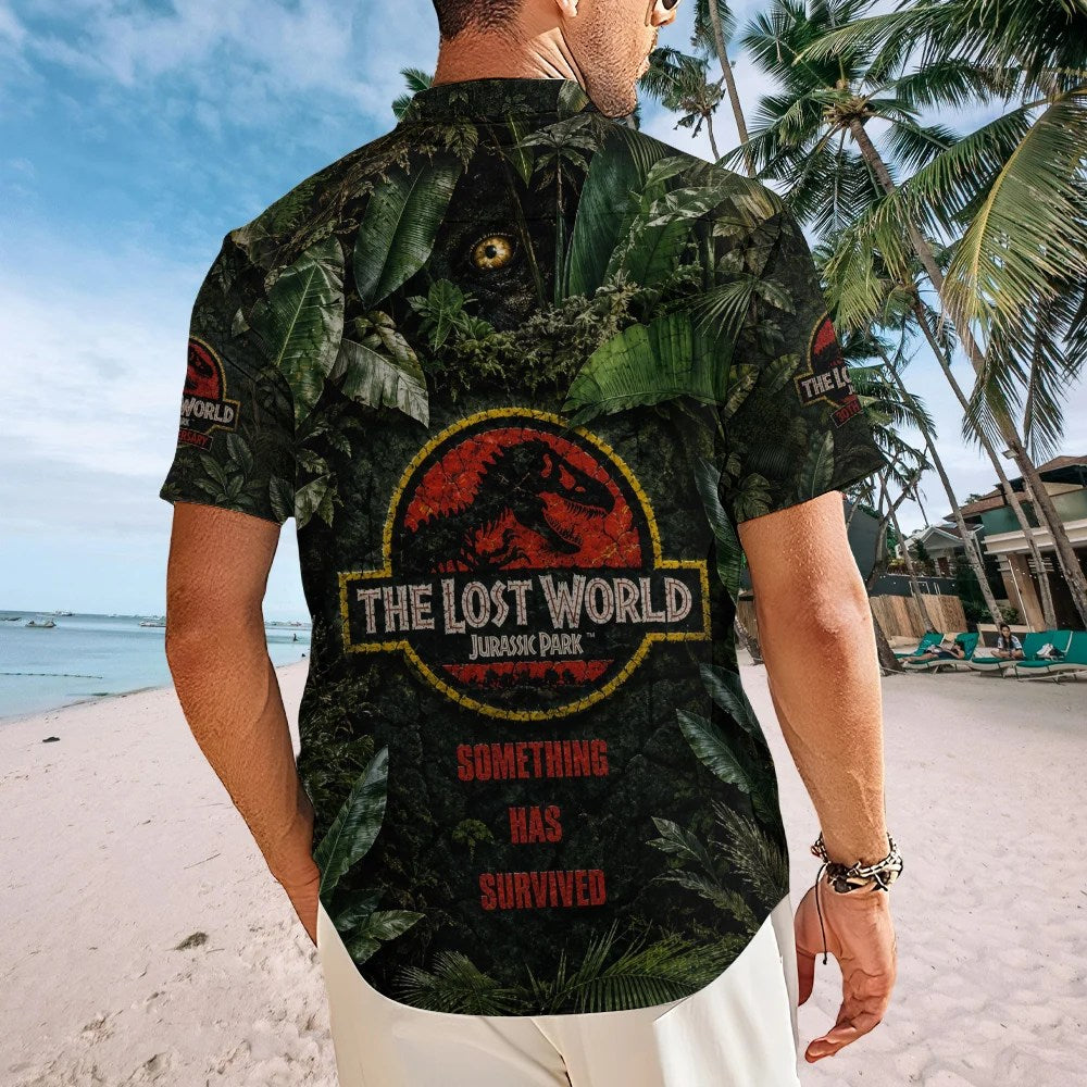 The Lost World: Jurassic Park 30th Anniversary Short Sleeve Button-Down Shirt – TMTHU8853