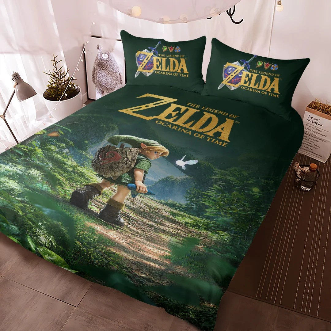 The Legend of Zelda: Ocarina of Time 3-Piece Duvet Bedding Set – GNE8639