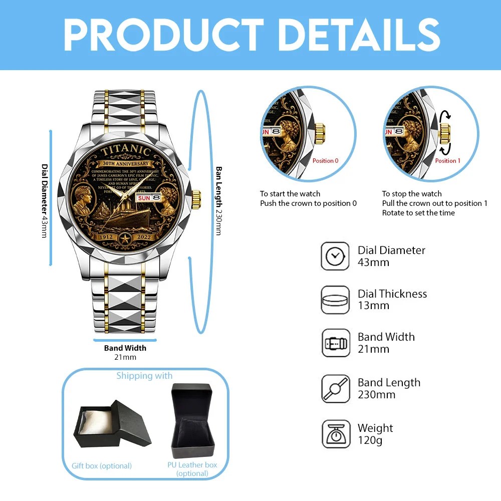 Titanic 30th Anniversary Alloy Luxury Quartz Watch – TANTN25315