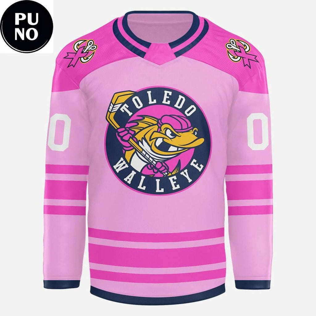 Toledo Walleye Pink in the Rink 2026 Personalized Hockey Jersey