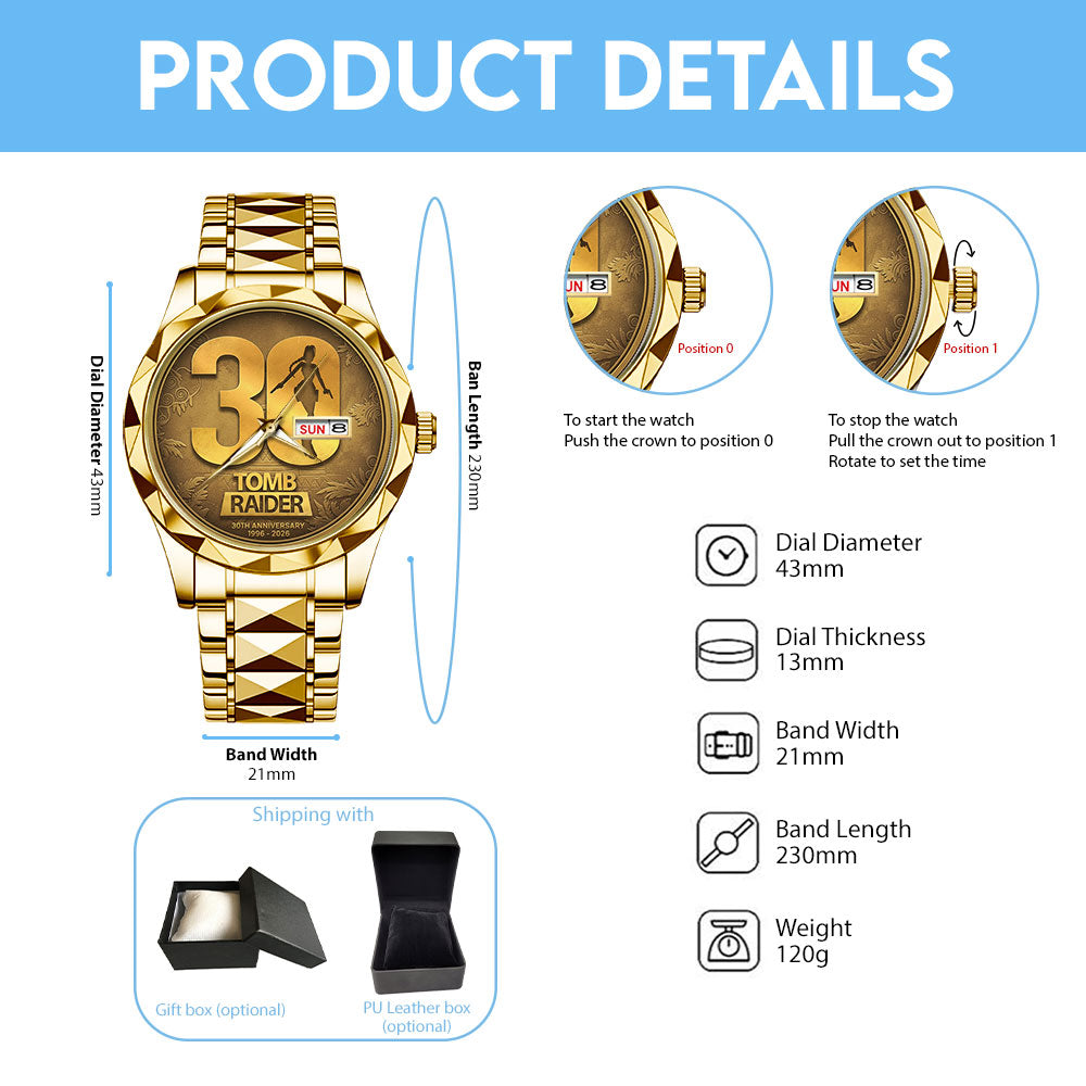 Tomb Raider 30th Anniversary Alloy Luxury Quartz Watch – GNE4894