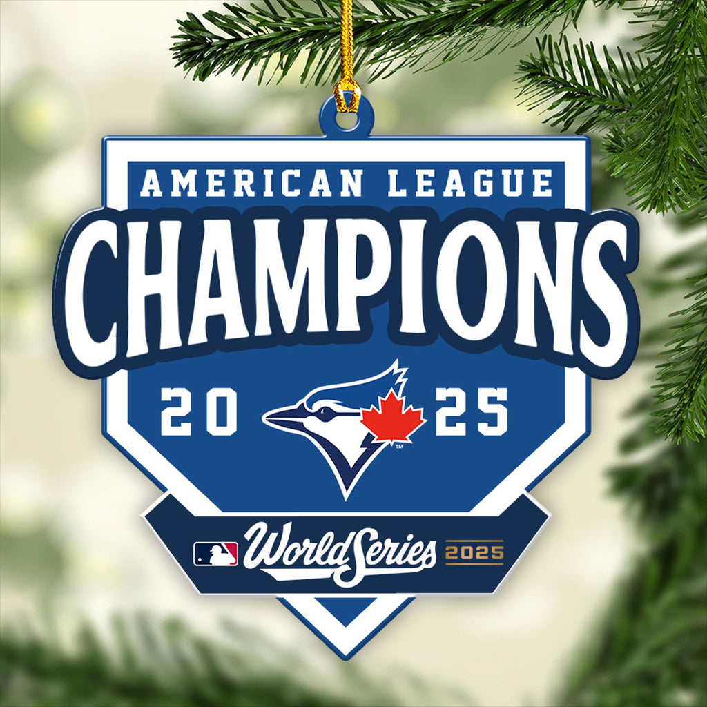 Toronto Blue Jays 2025 American League Champions Custom Shape 2-sided Acrylic Ornament – HOATT14181