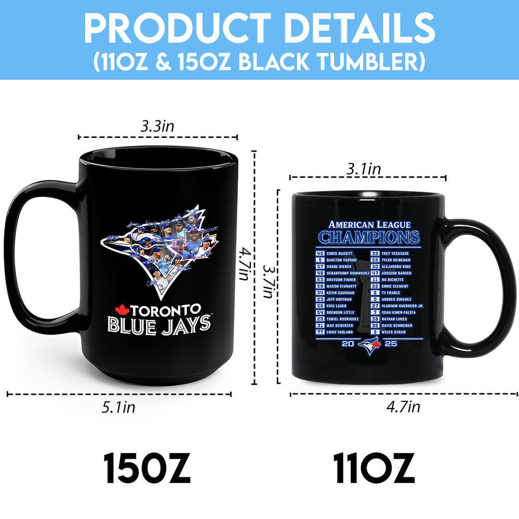 Toronto Blue Jays 2025 American League Champions Ceramic Mug – HOATT14594