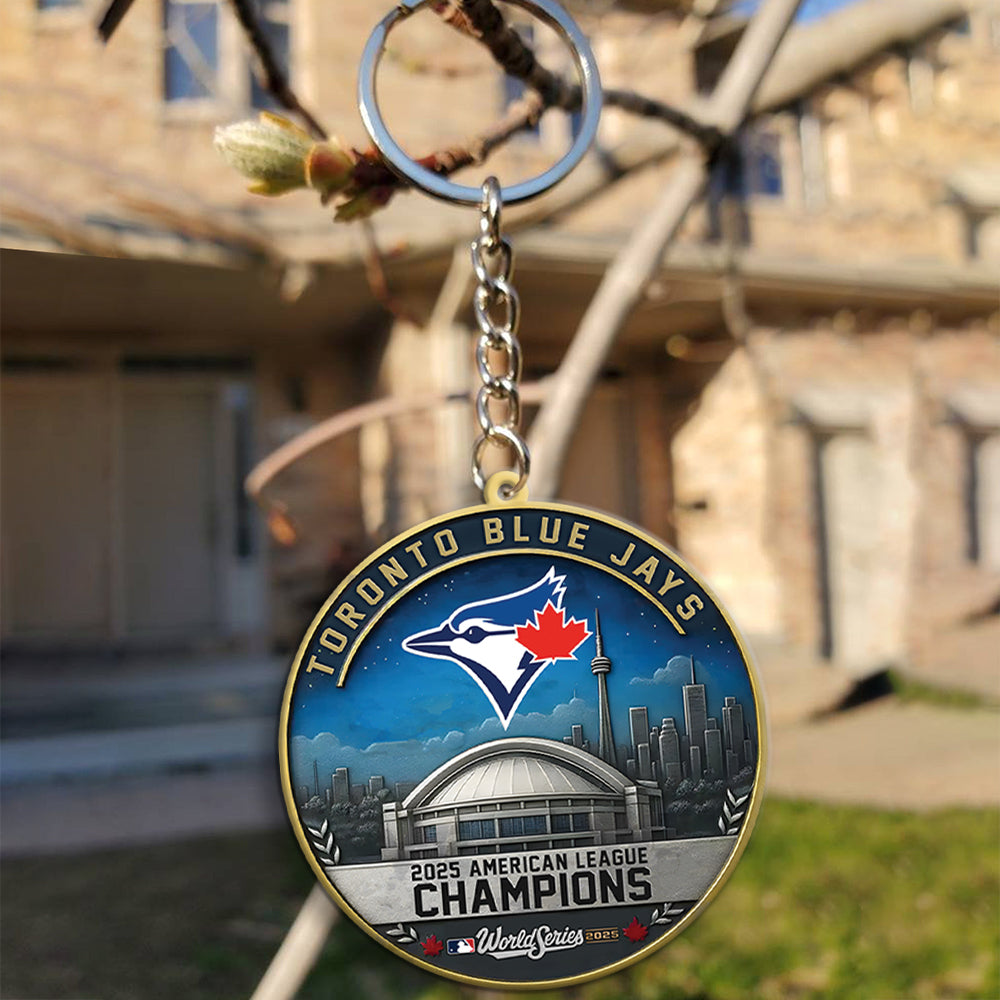 Toronto Blue Jays 2025 American League Champions Custom Shape 2-sided Keychain – MAITM13764