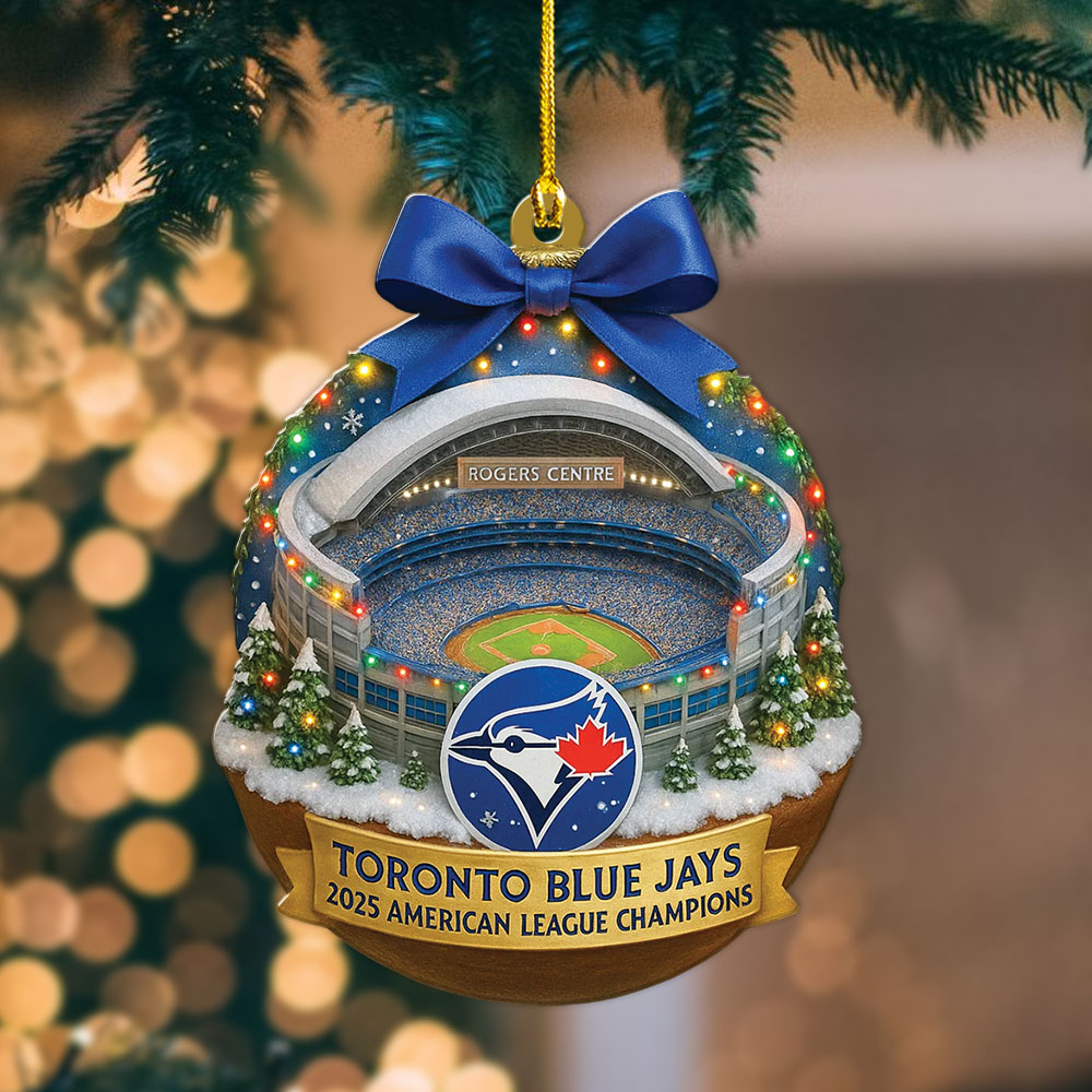 Toronto Blue Jays 2025 American League Champions Custom Shape 2-sided Acrylic Ornament – MAITM13527