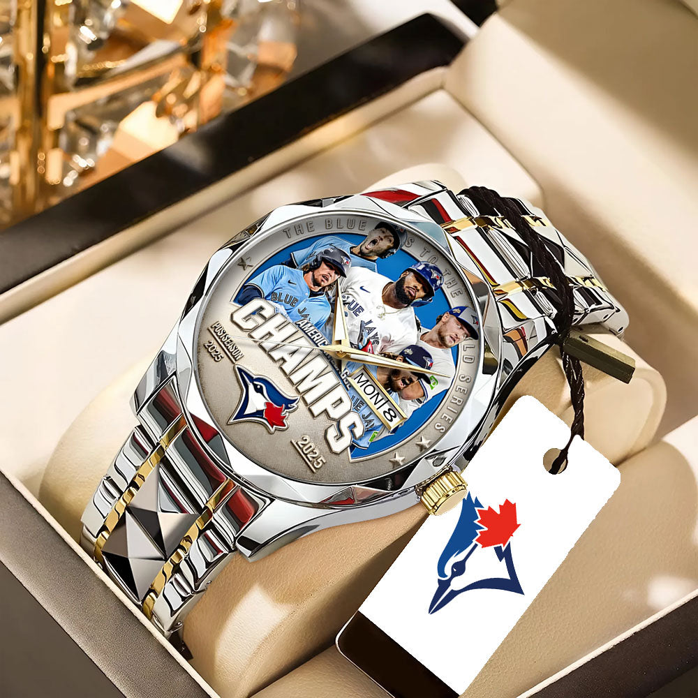 Toronto Blue Jays 2025 American League Champions Alloy Luxury Quartz Watch – TANTN17711