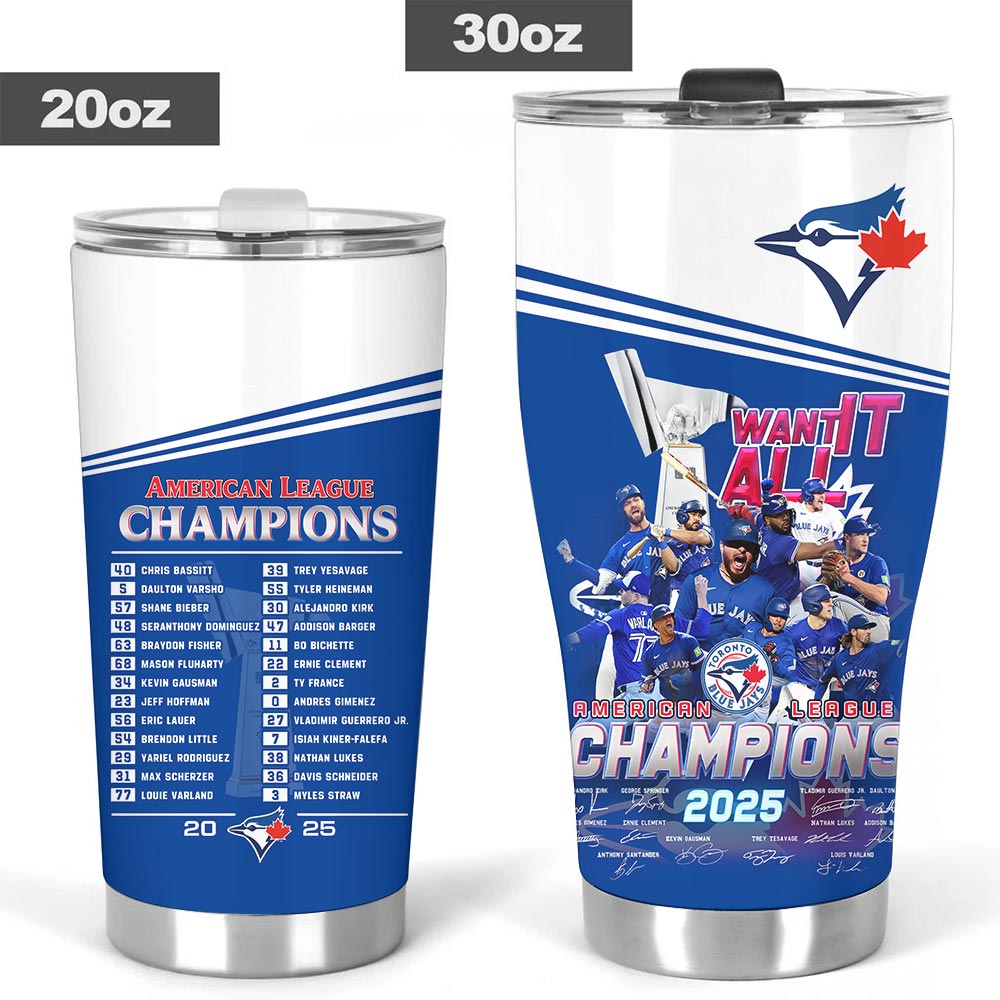 Toronto Blue Jays 2025 American League Champions Tumbler Cup – HOATT14541