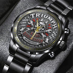 Triumph Motorcycles 125th Anniversary 2027 Black Stainless Steel Watch – TANTN26332