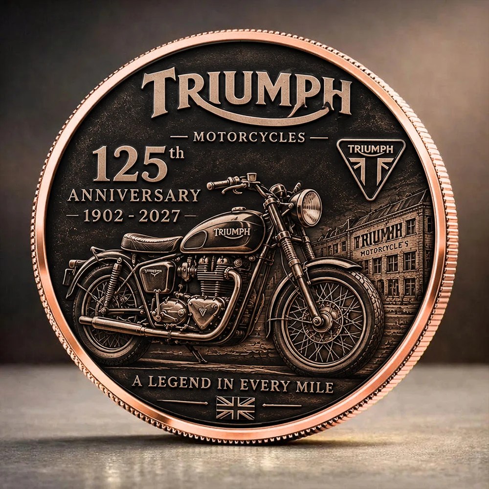 Triumph Motorcycles 125th Anniversary 2027 Commemorative Coin – TANTN26235
