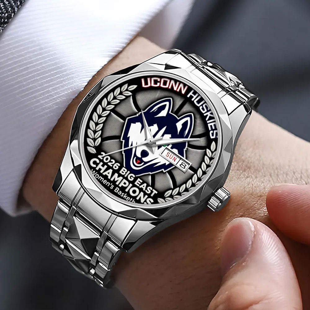 UConn Huskies Women's Basketball 2026 Big East Champions Alloy Luxury Quartz Watch – GNE5398