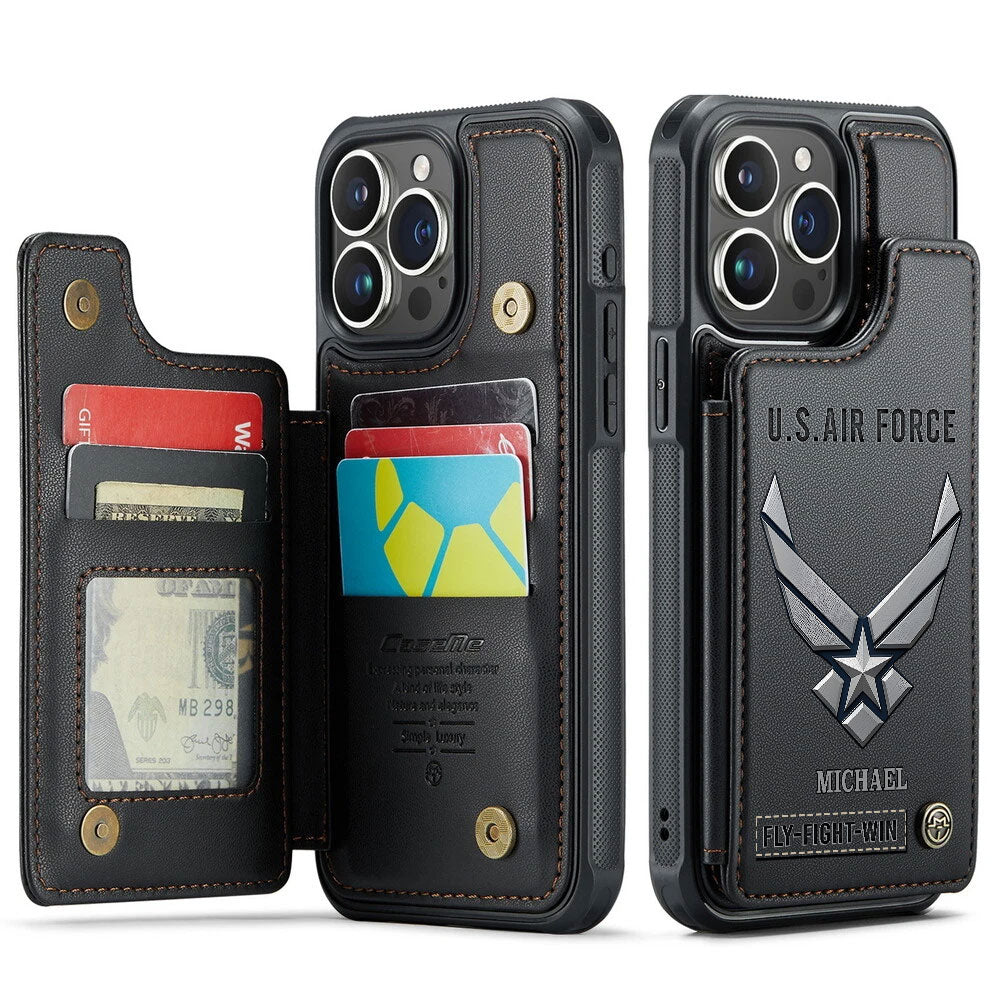 Personalized US Air Force Leather Wallet Phone Case – MAITM12909